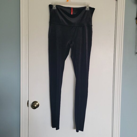 Spanx Velvet Leggings Black Women XL Excellent Condition Party Holiday Classic - Picture 1 of 7